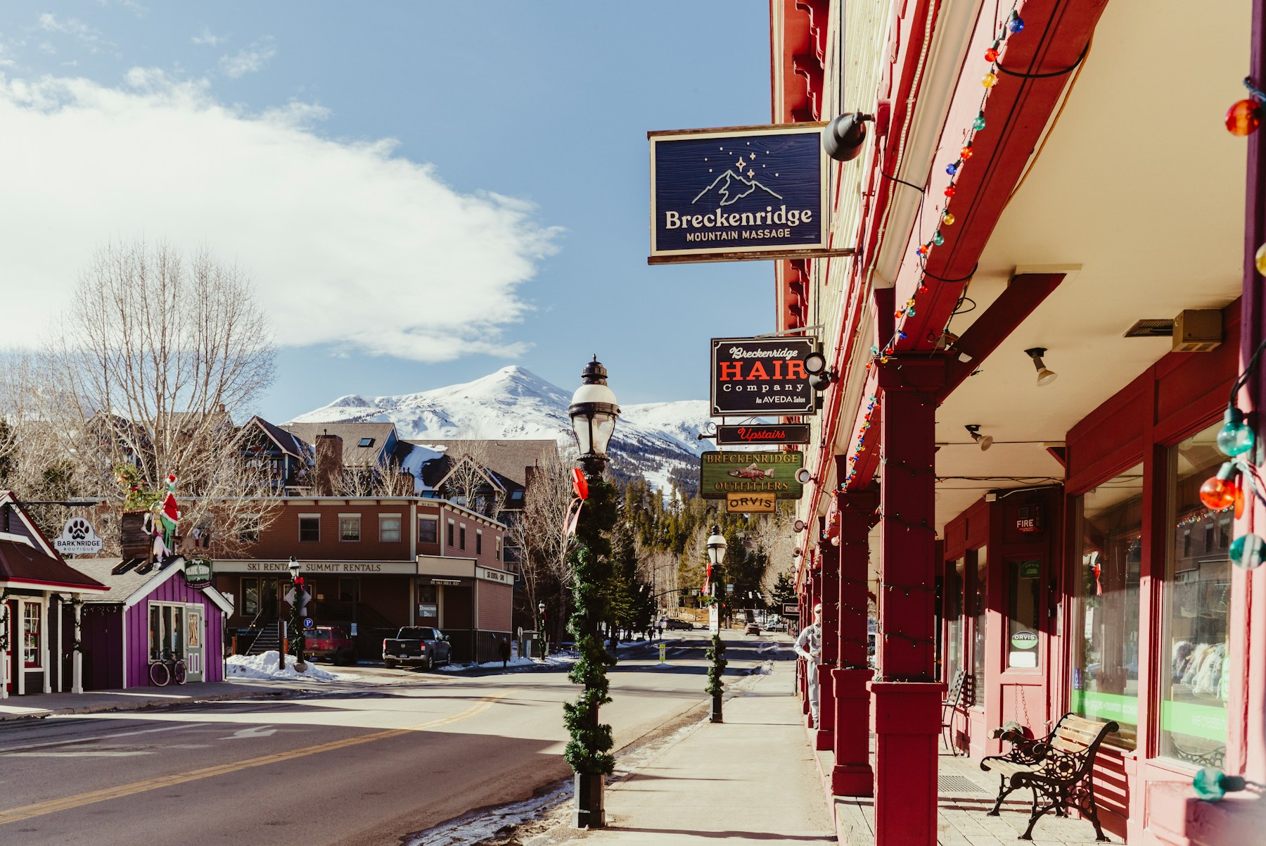 Illustrative local business storefronts